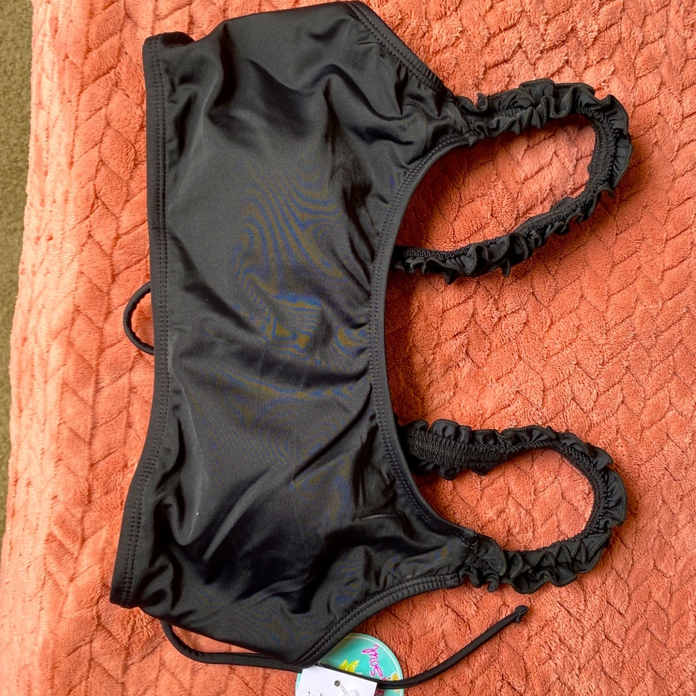 Island Soul Black Bralette Style Bathing Suit Top